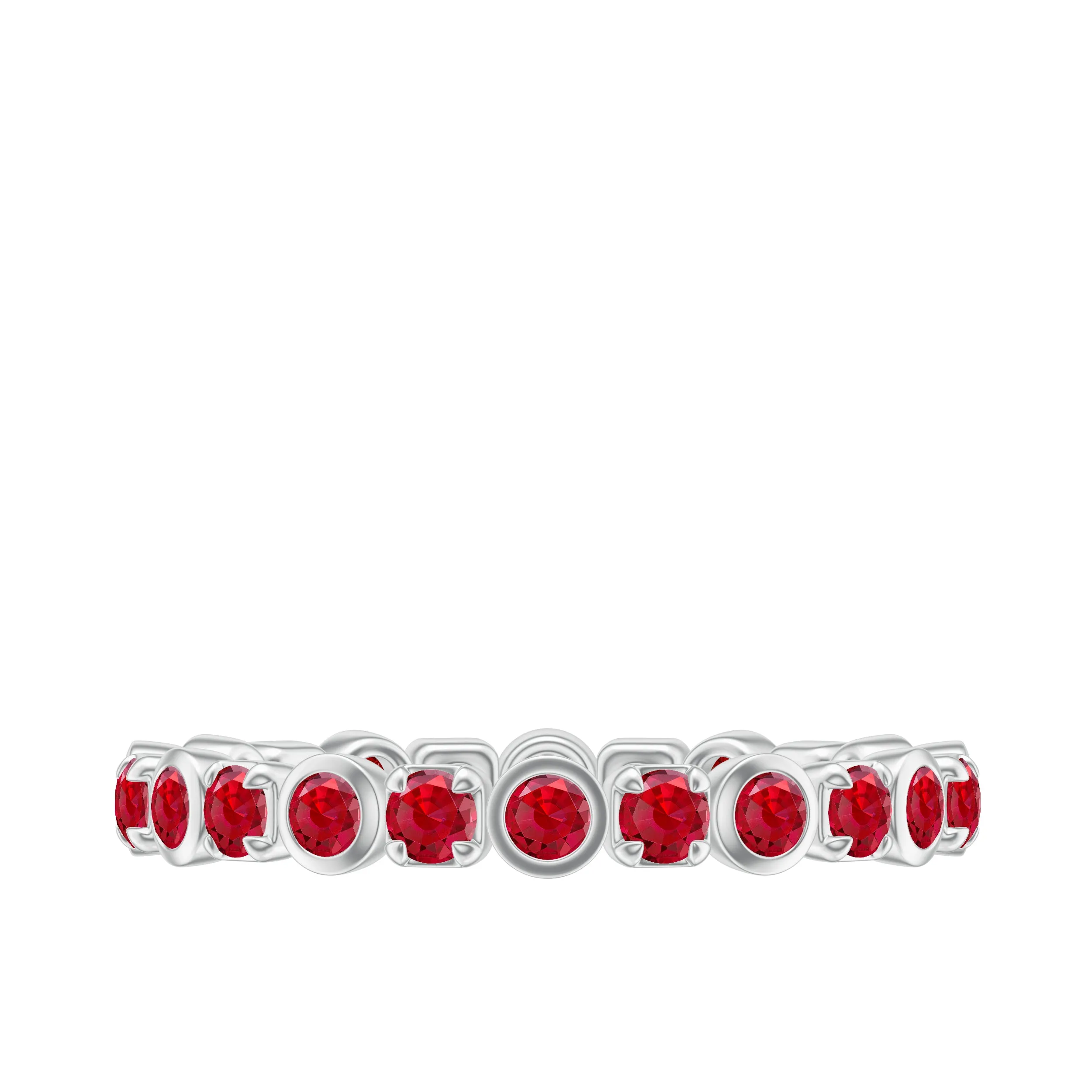 1.25 CT Created Ruby Eternity Band Ring