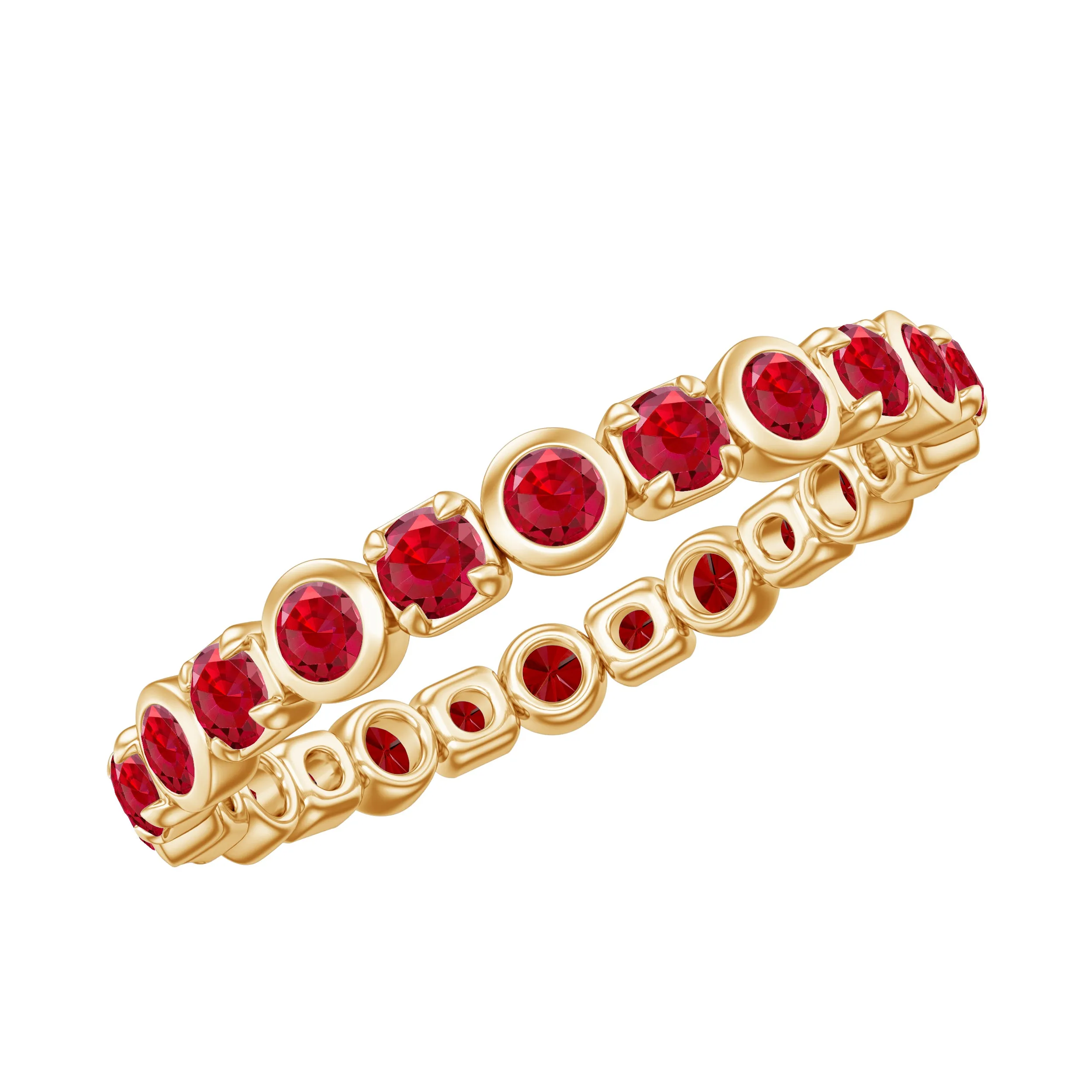 1.25 CT Created Ruby Eternity Band Ring