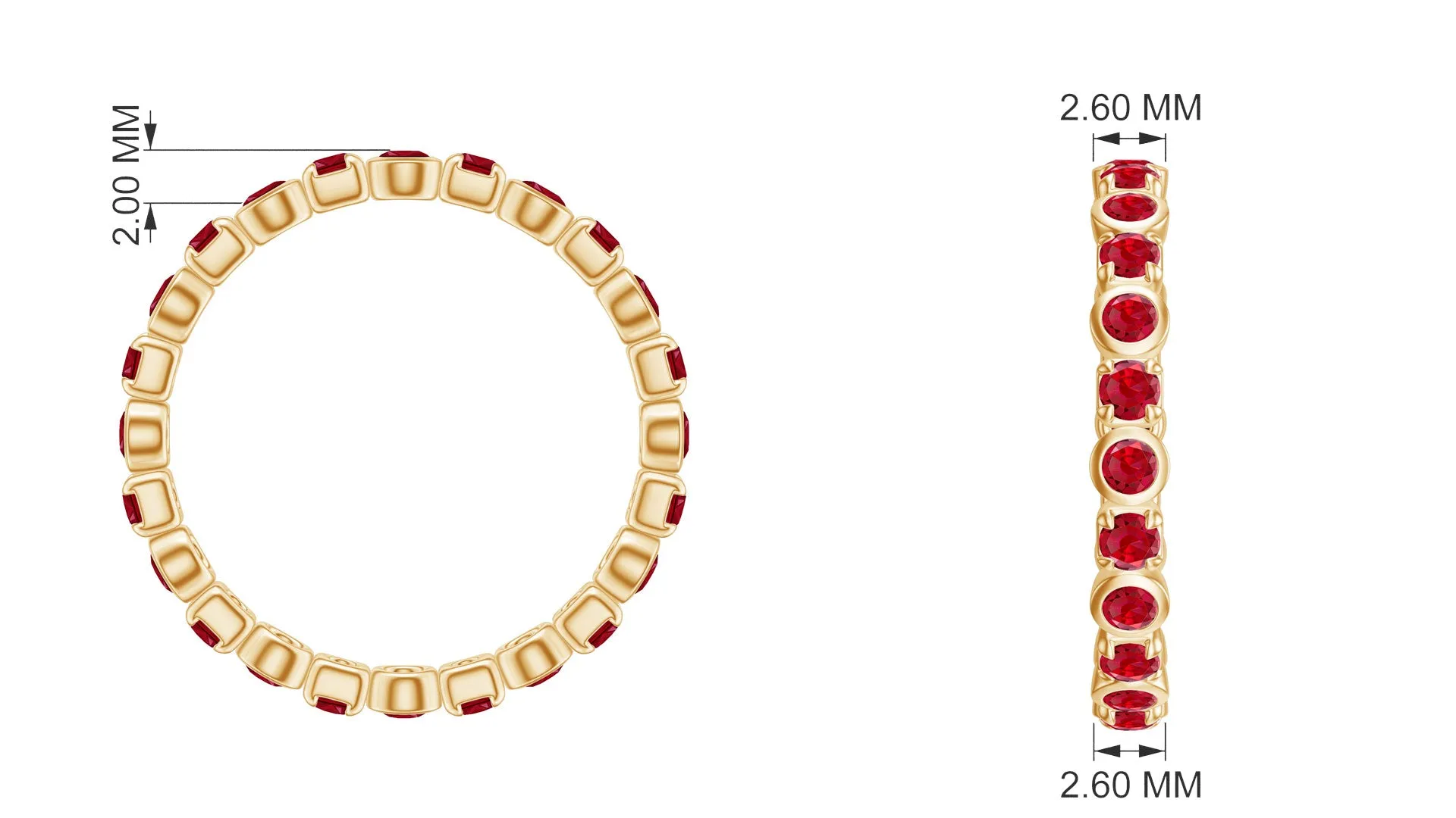 1.25 CT Created Ruby Eternity Band Ring