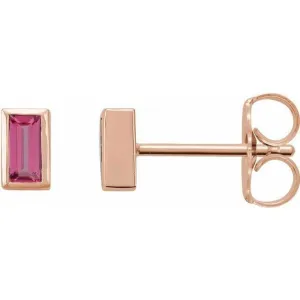 14K Rose Pink Tourmaline Bezel-Set Earrings Regard Jewelry Austin, Texas