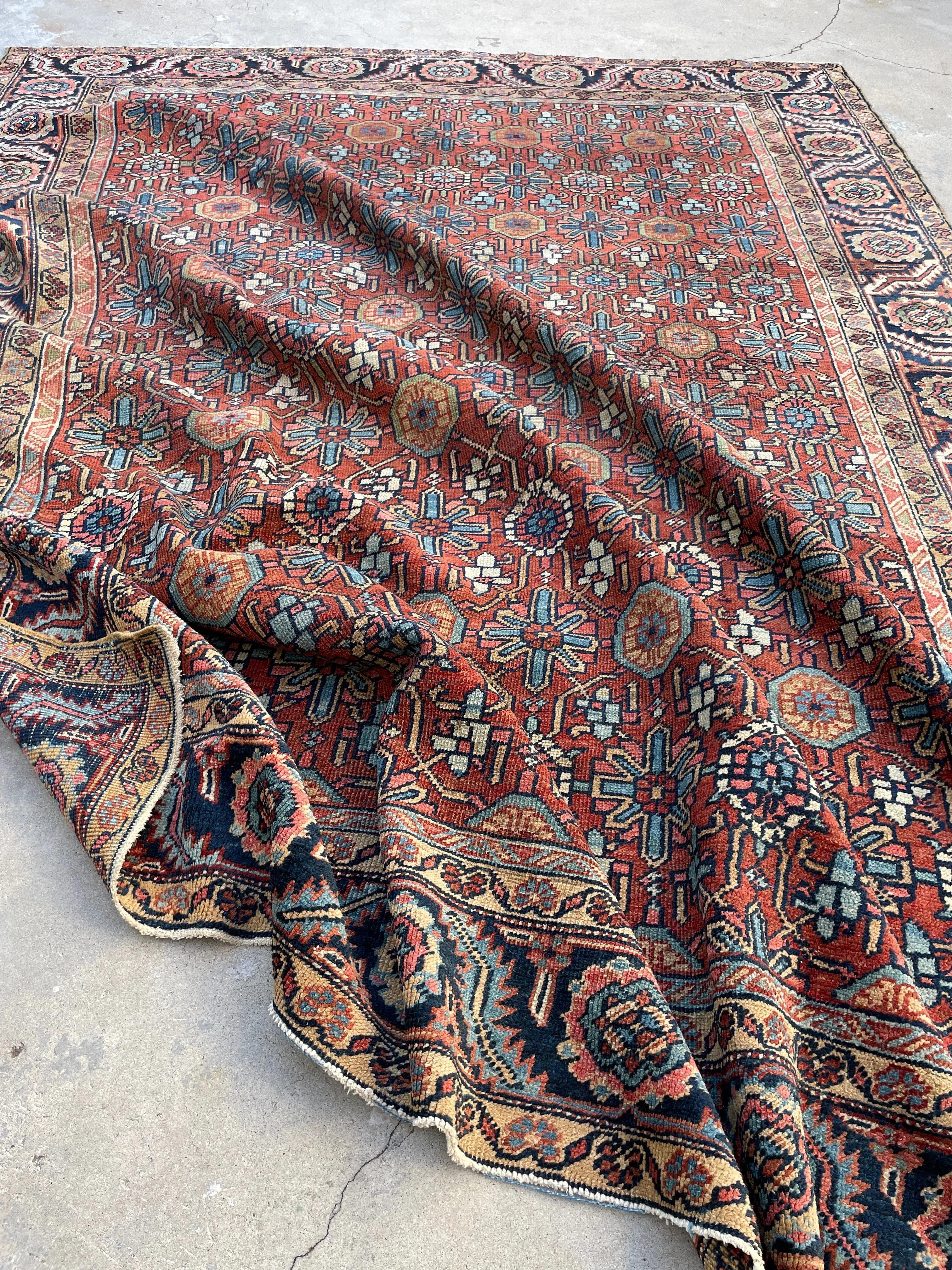 8'8 x 11'8 Antique Persian Heriz rug #2564ML