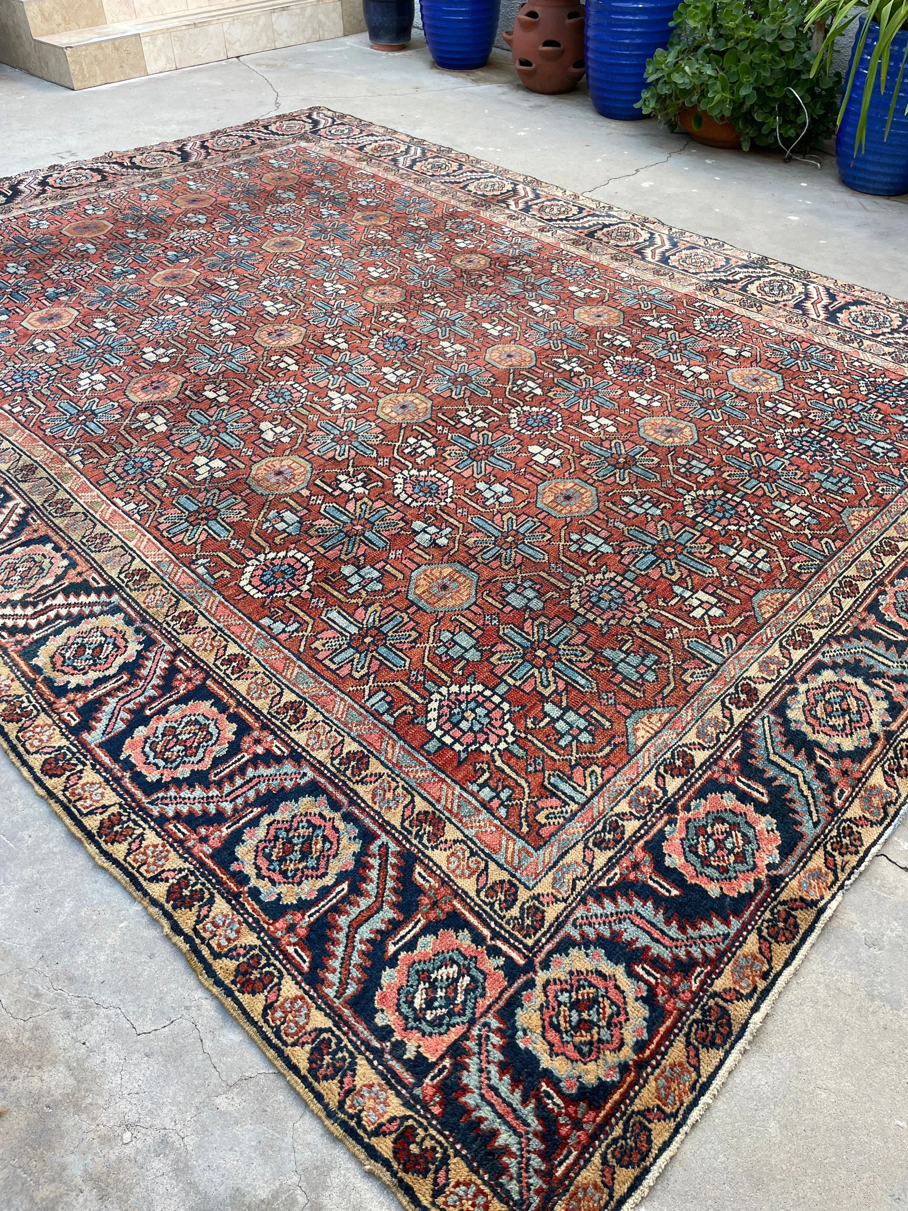 8'8 x 11'8 Antique Persian Heriz rug #2564ML