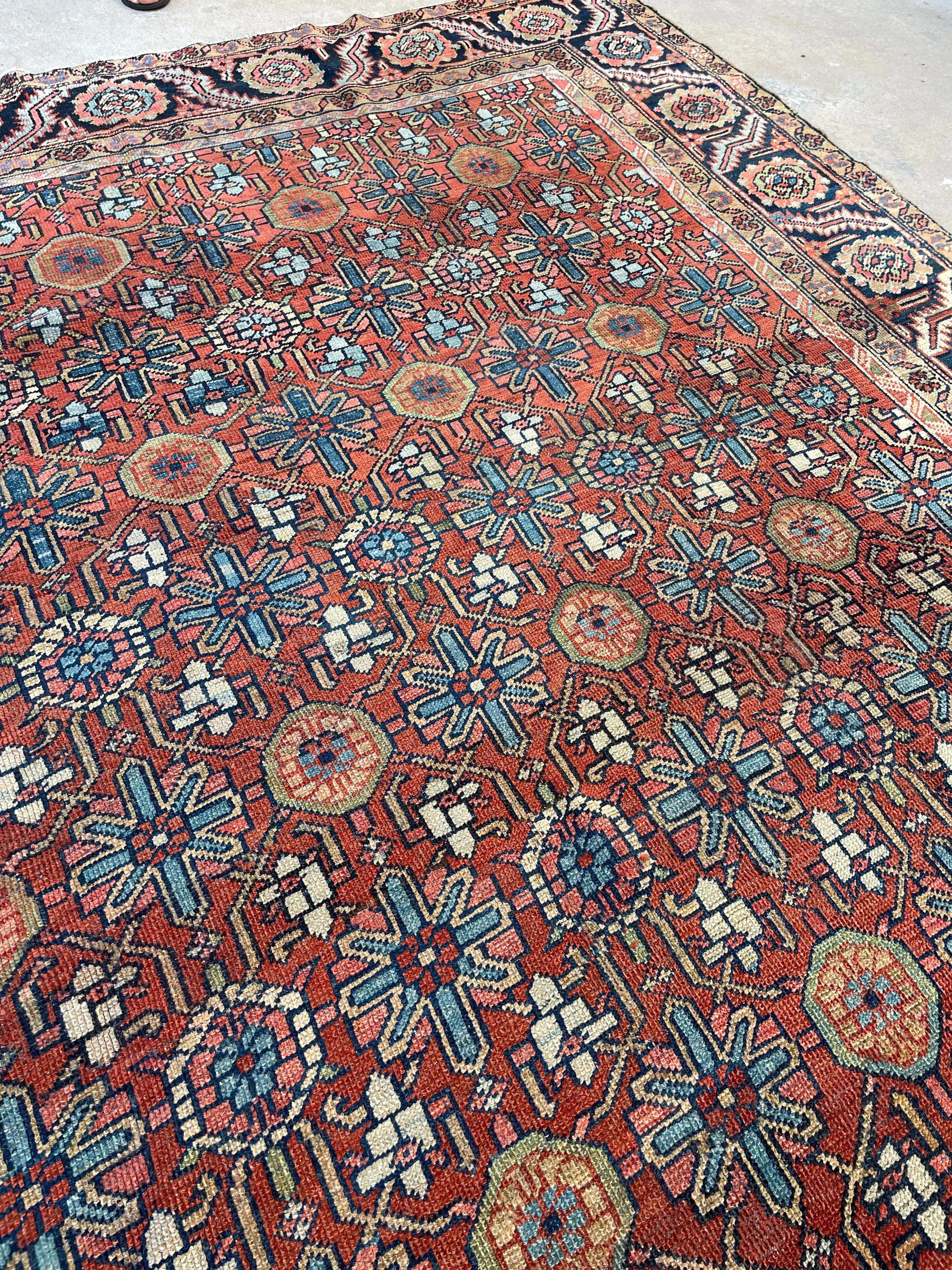 8'8 x 11'8 Antique Persian Heriz rug #2564ML