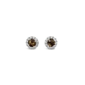 Alexandrite & Diamond Halo Stud Earrings
