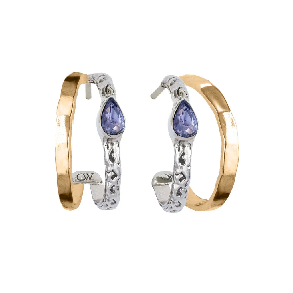 Aura Magic Hoop Earrings - Tanzanite
