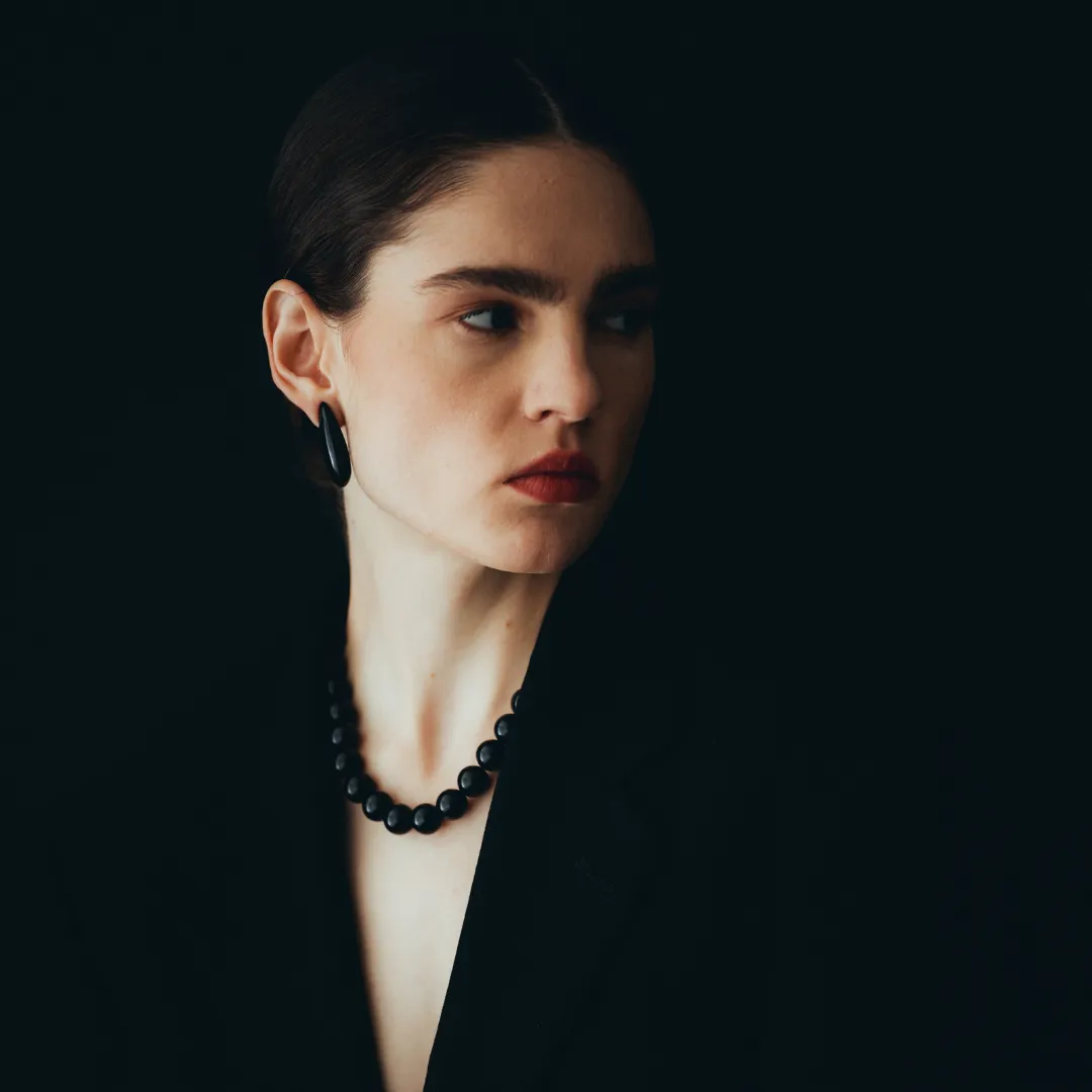 Black Onyx gold-vermeil necklace /  BOULE