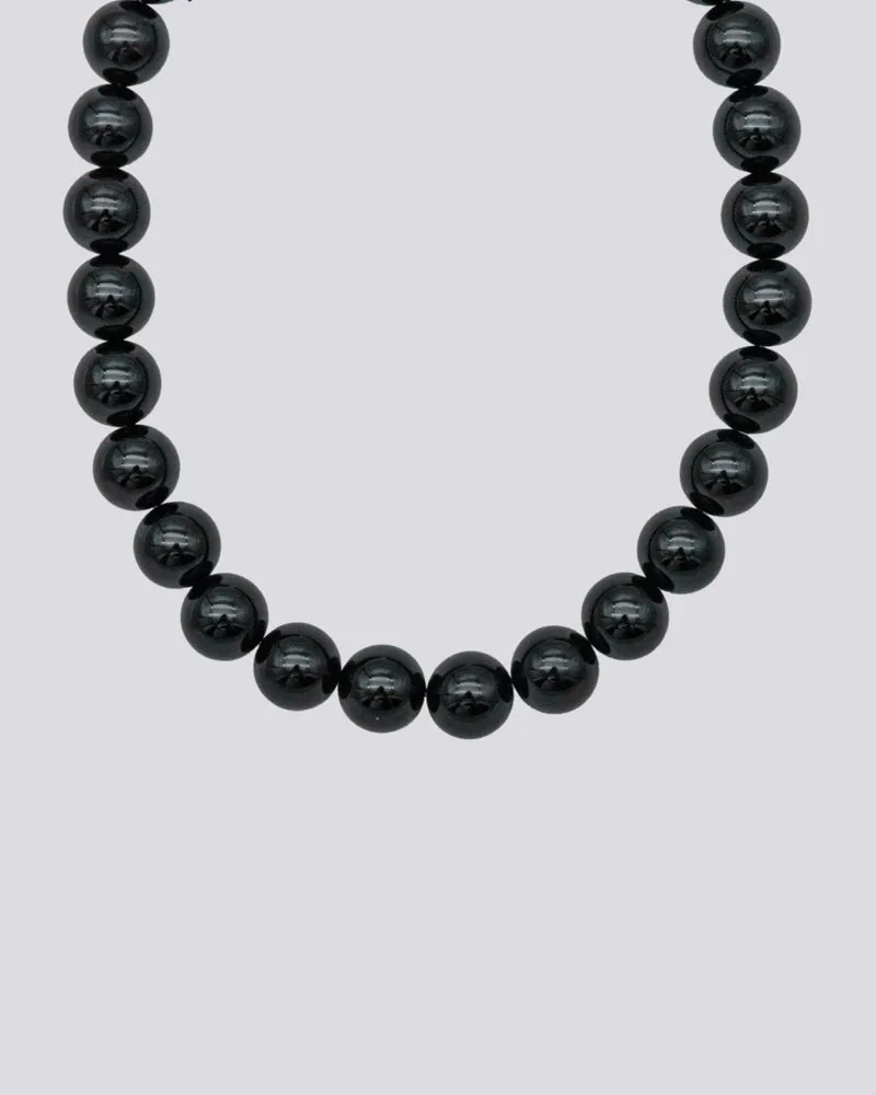 Black Onyx gold-vermeil necklace /  BOULE