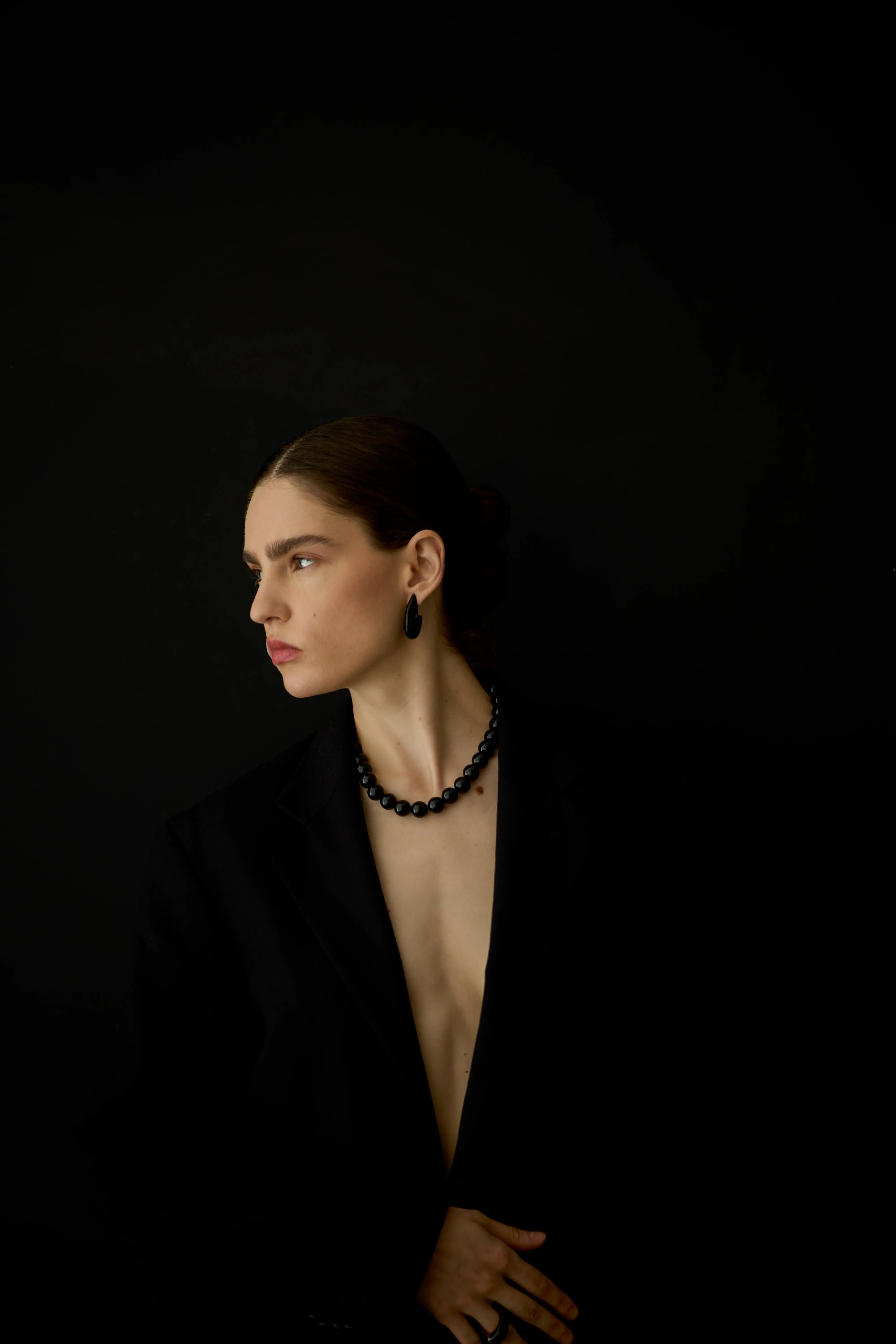 Black Onyx gold-vermeil necklace /  BOULE
