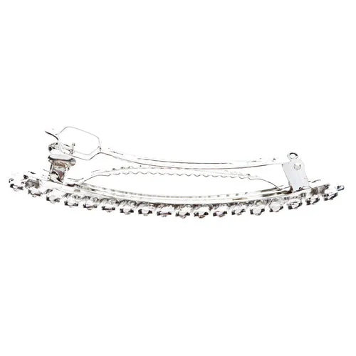 Bridal Wedding Jewelry Crystal Rhinestone Simple Chic Hair Barrette Clip Silver