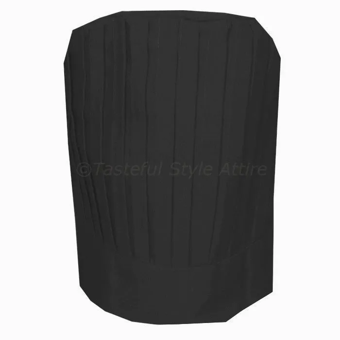 Custom Hibachi Chef Black Tall Hat and Headband Set