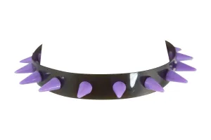 Cyber Rave Cyber Goth Fluorescent Neon Spike Collar PVC Rubber choker Necklace