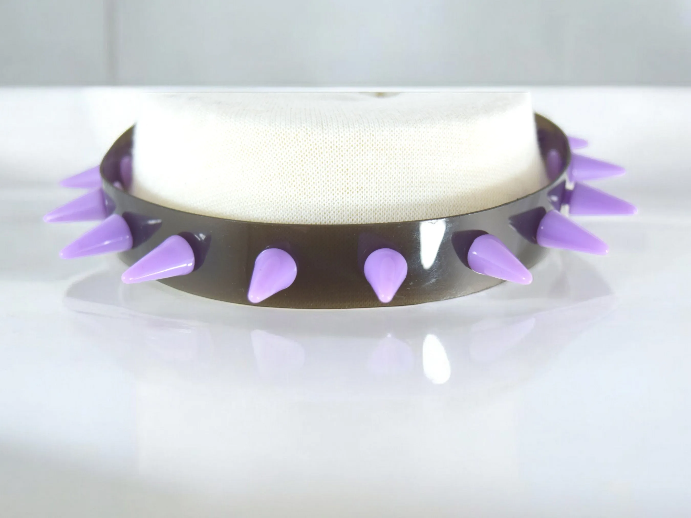 Cyber Rave Cyber Goth Fluorescent Neon Spike Collar PVC Rubber choker Necklace