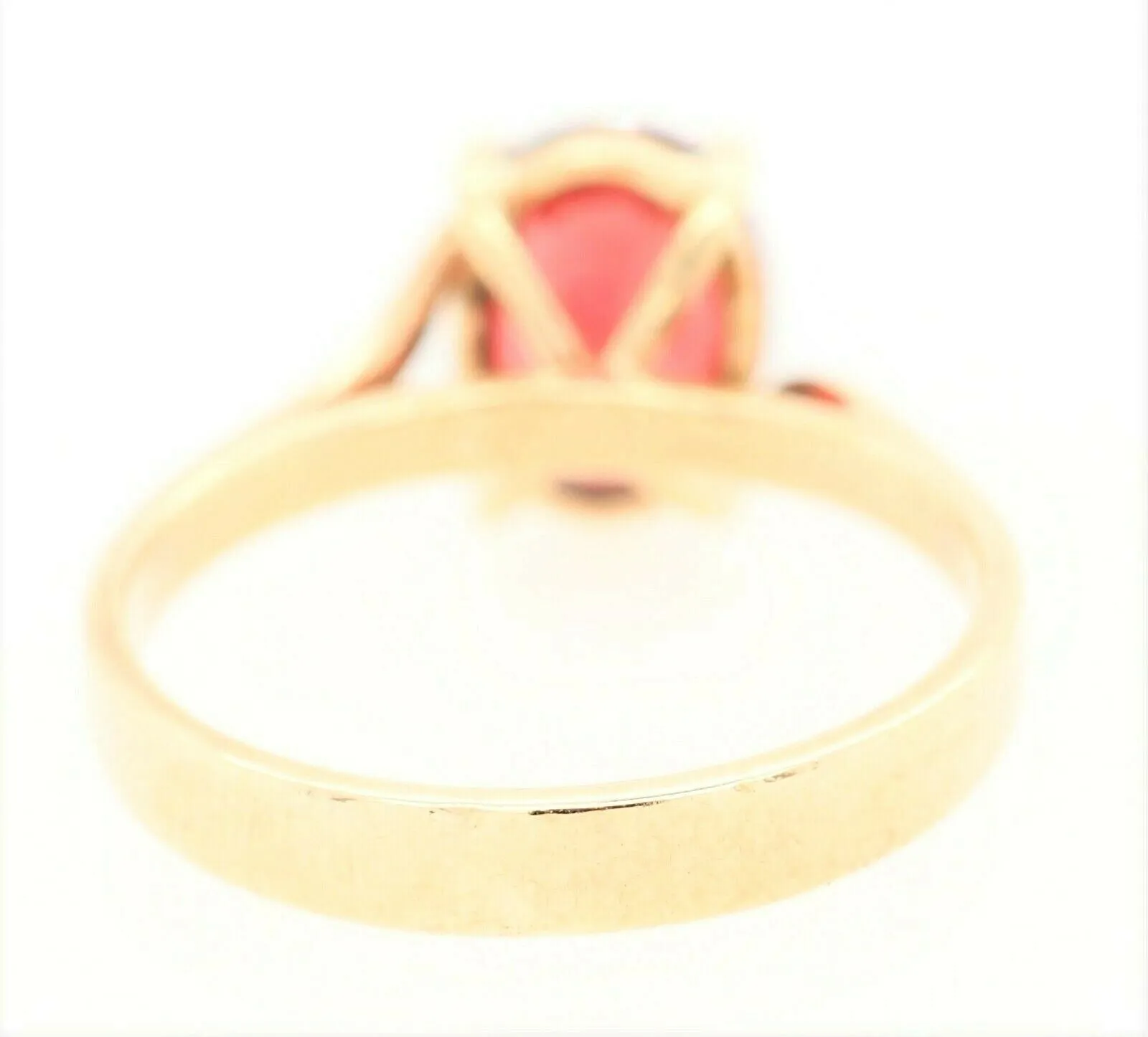 Garnet & 9ct Yellow Gold Handmade Ring - Single Stone - Fine Jewellery - Size L