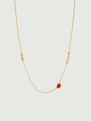 Gemstone Beaded Floating Necklace
