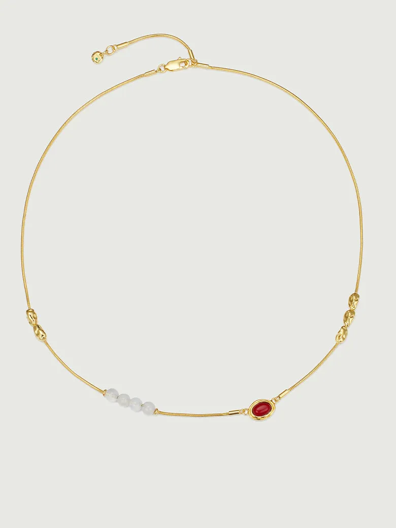 Gemstone Beaded Floating Necklace
