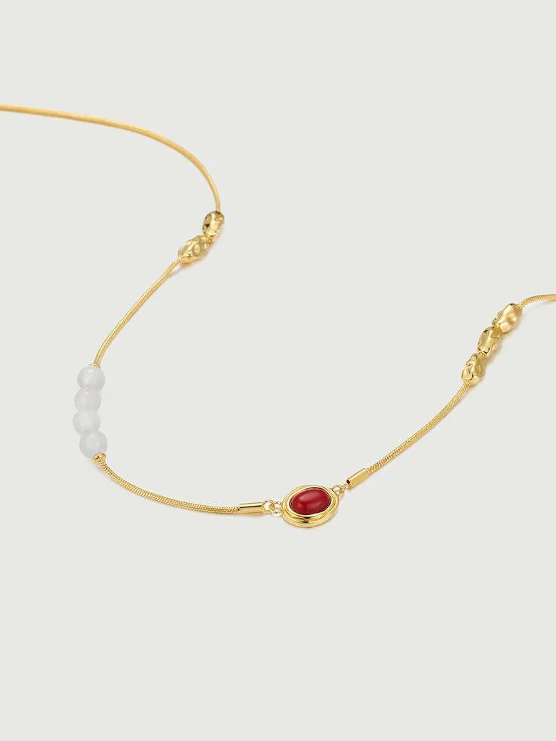 Gemstone Beaded Floating Necklace