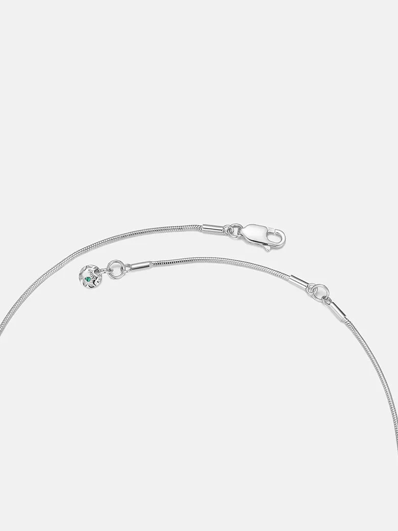 Gemstone Beaded Floating Silver Necklace