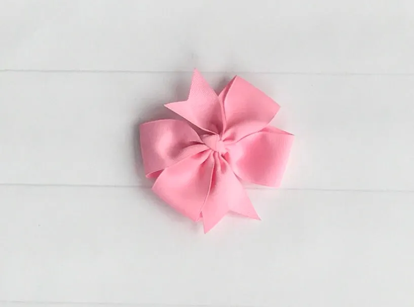 Girls Solid Color Pinwheel Hair Bows