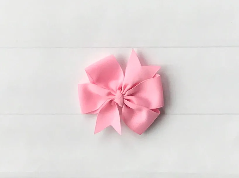 Girls Solid Color Pinwheel Hair Bows