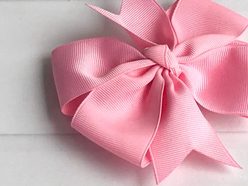 Girls Solid Color Pinwheel Hair Bows