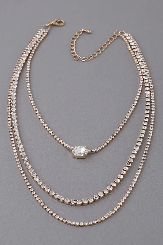 Gold Tri Choker Necklace
