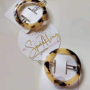 Hair Barrette - Tortoise Shell Circle