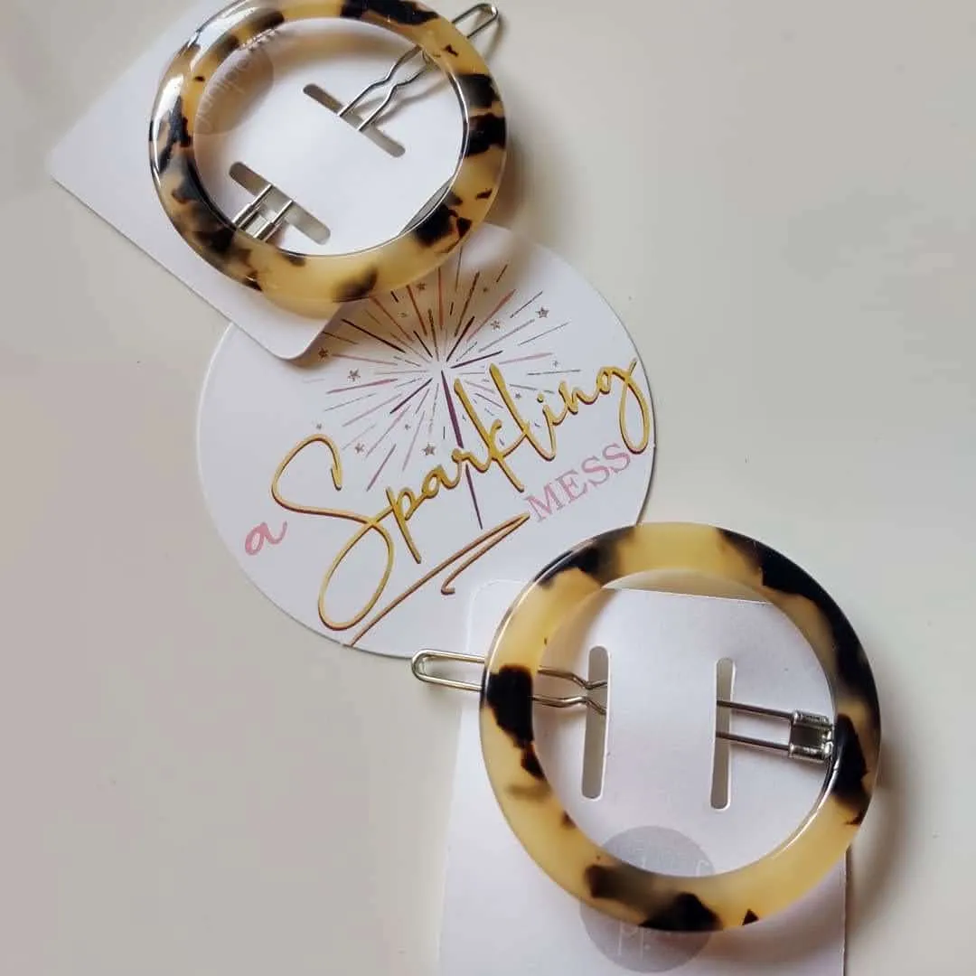 Hair Barrette - Tortoise Shell Circle