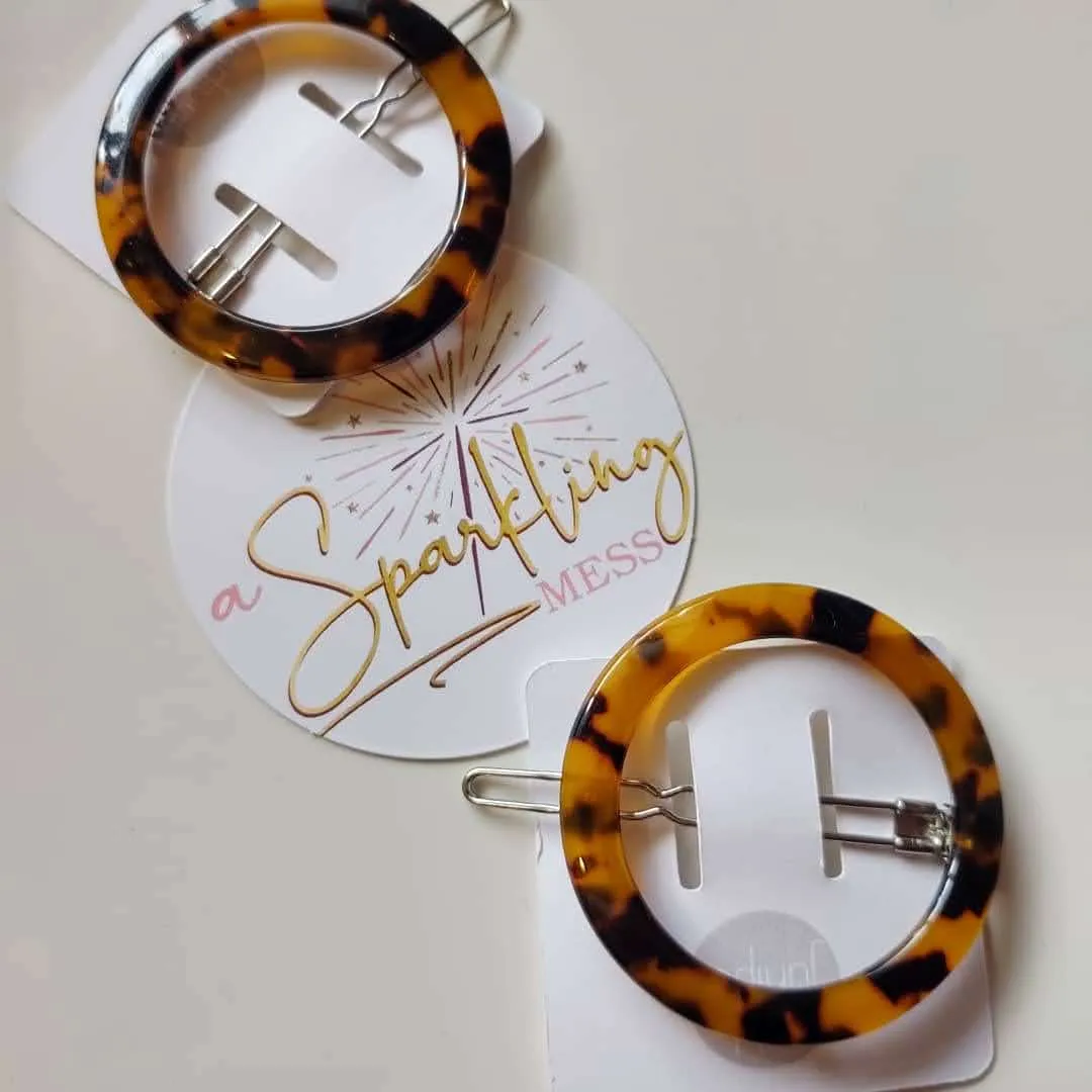 Hair Barrette - Tortoise Shell Circle