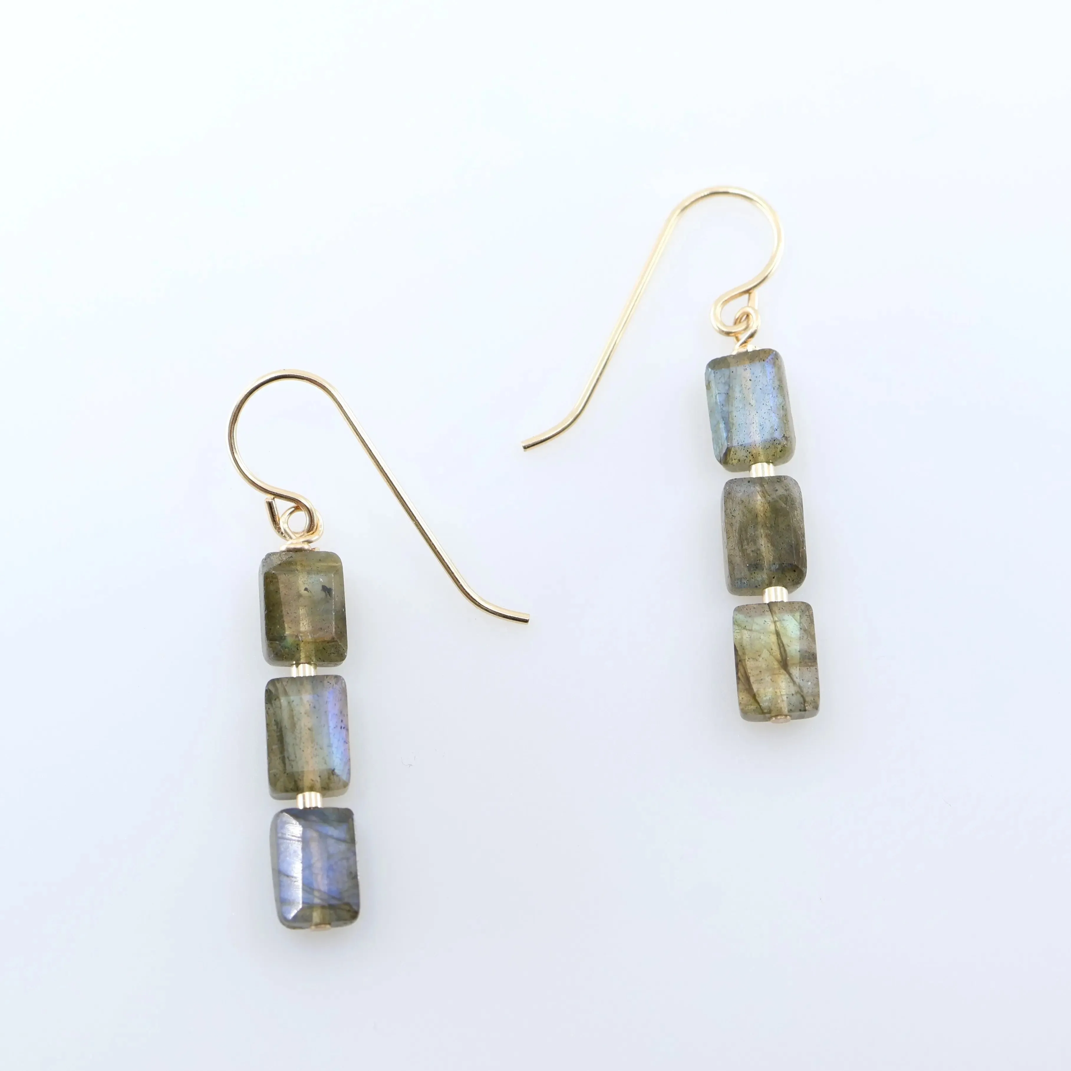 Labradorite Rectangle Stack Earrings