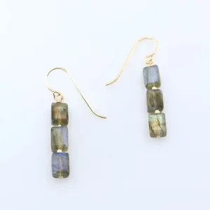 Labradorite Rectangle Stack Earrings
