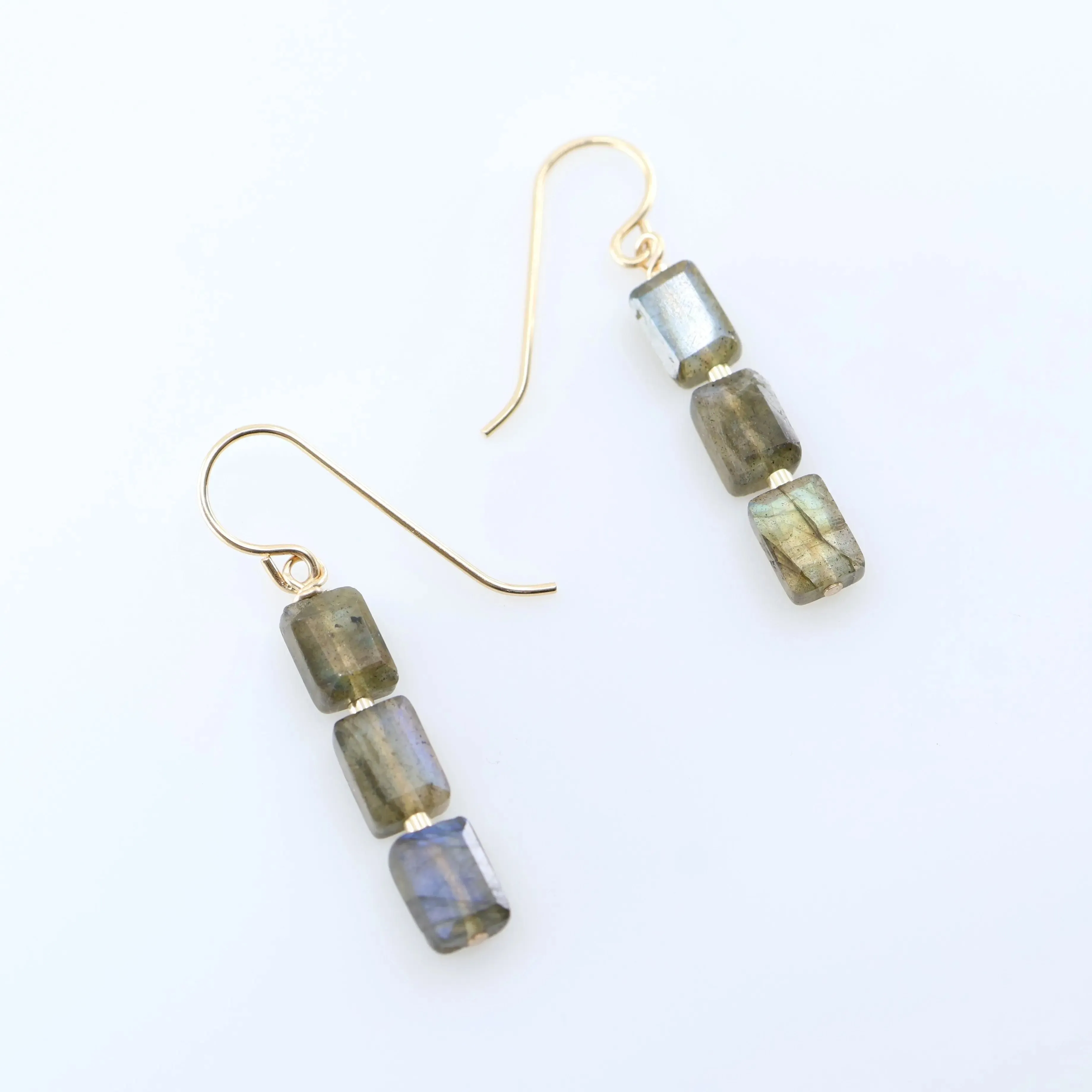 Labradorite Rectangle Stack Earrings