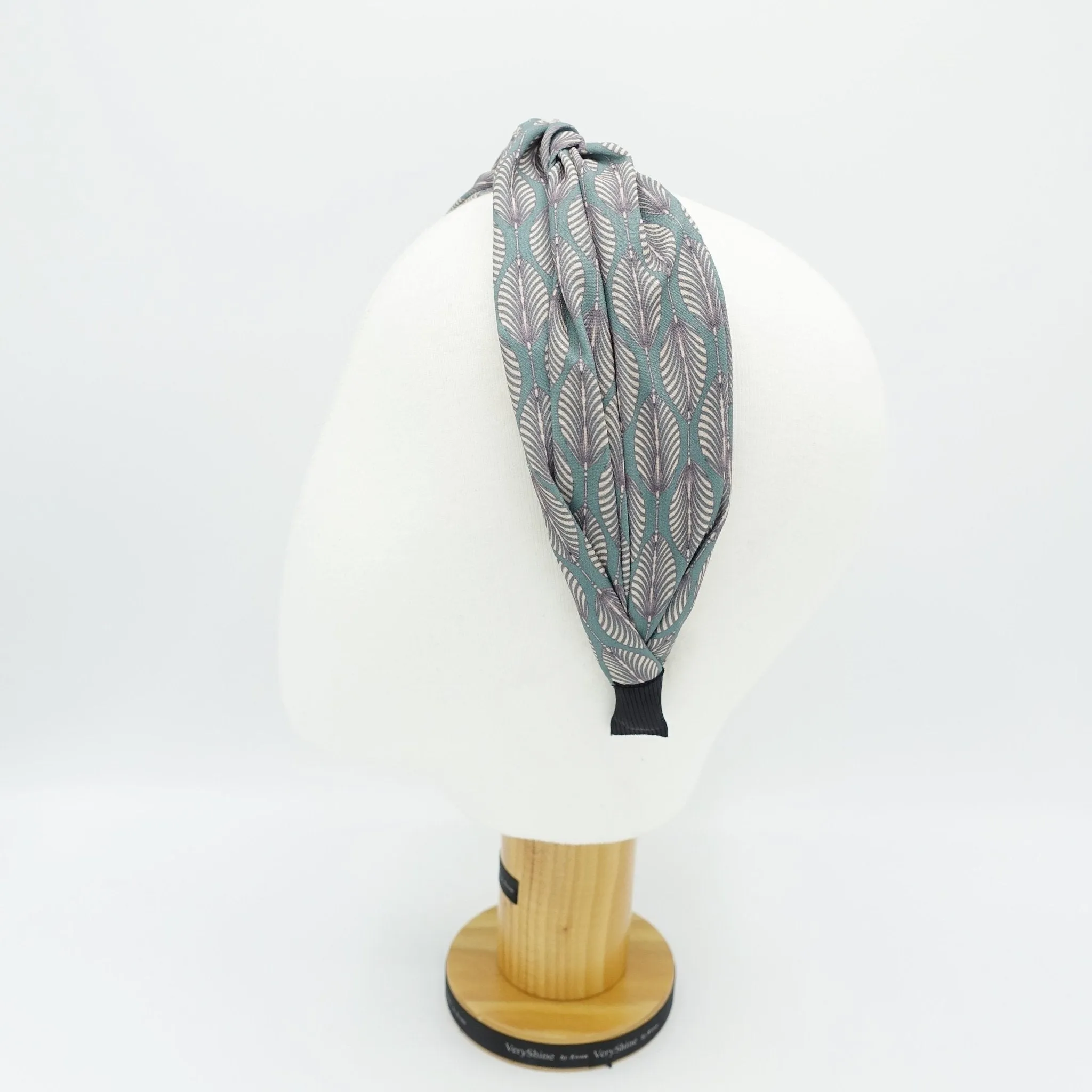 leaves print headband twist cross hairband women hair accessory