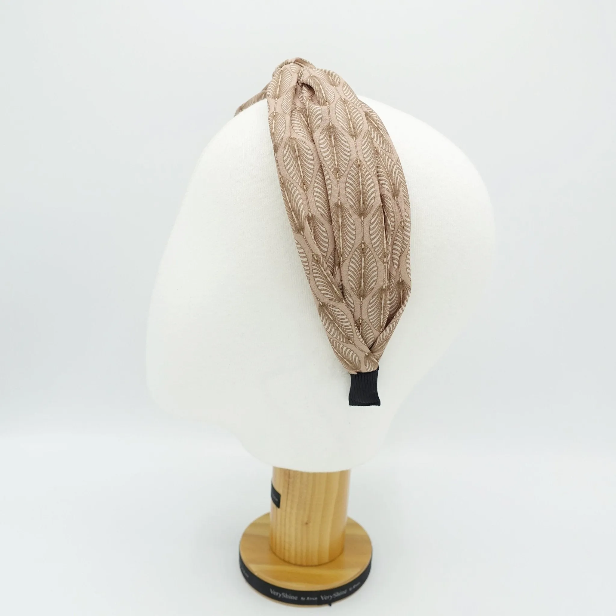 leaves print headband twist cross hairband women hair accessory