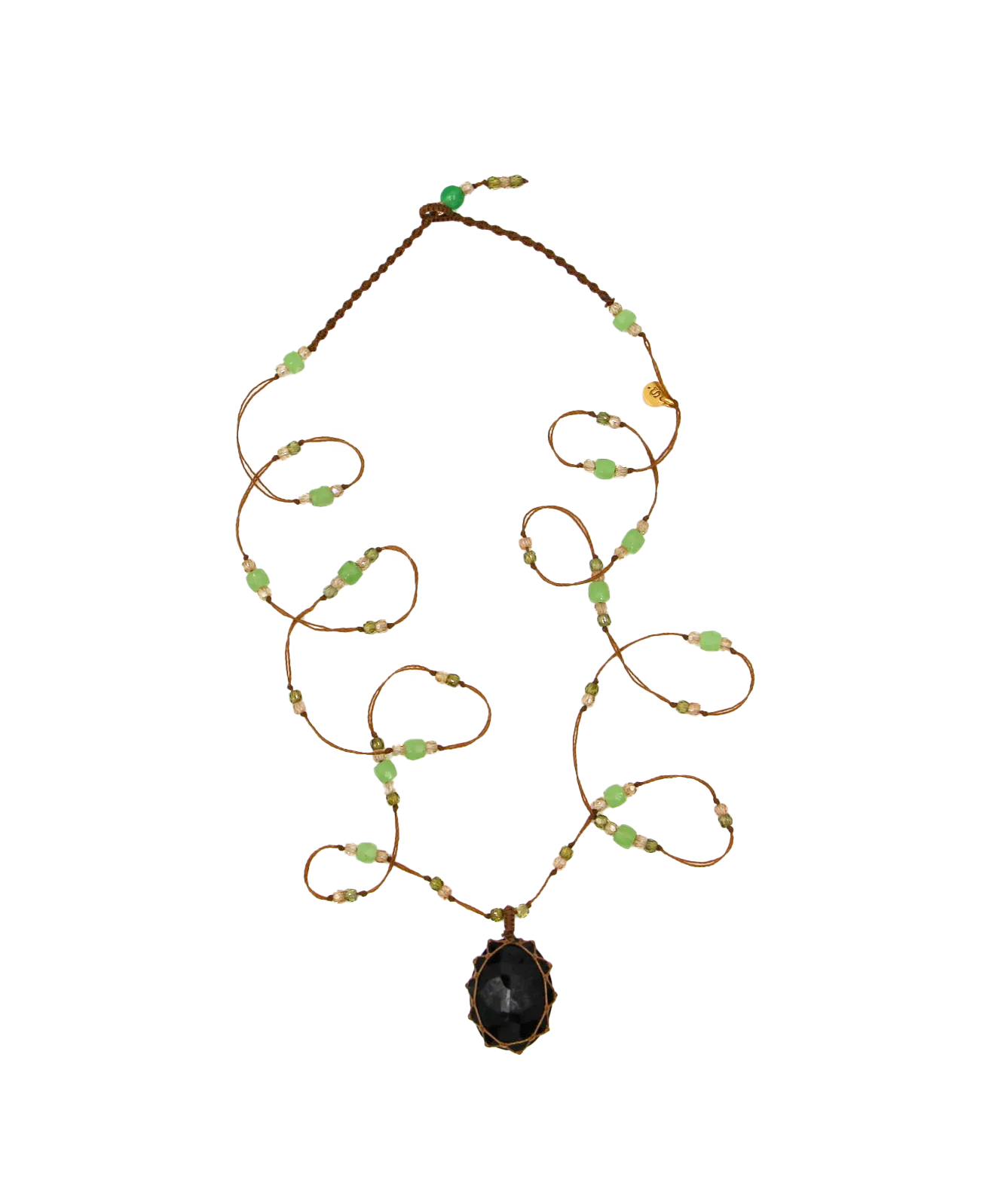 Long Tibetan  Necklace - Onyx Black