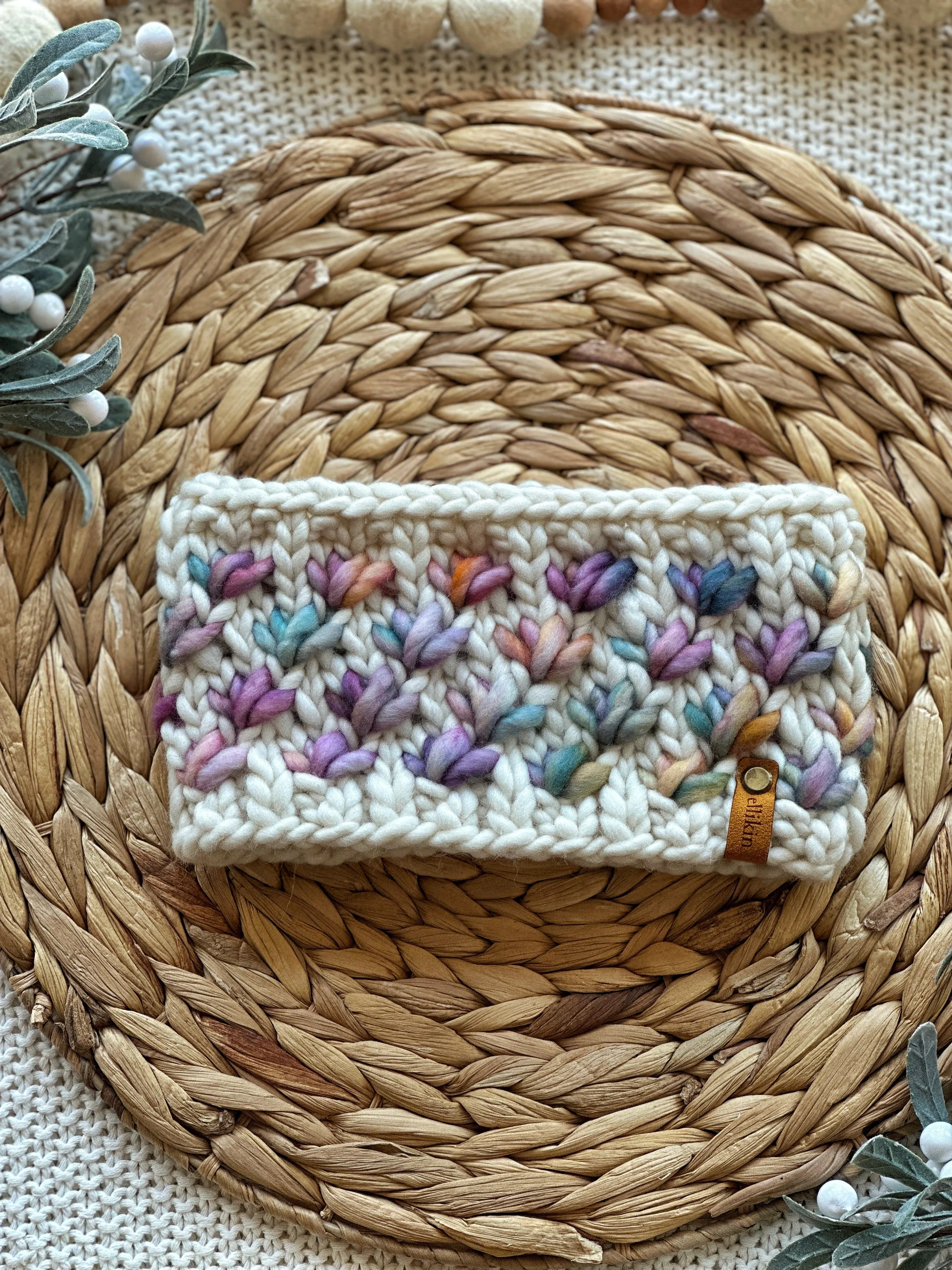 Lotus Flower Headband in Natural/Dancing Leaves