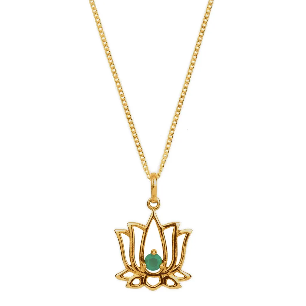Lotus Flower Necklace - Gold