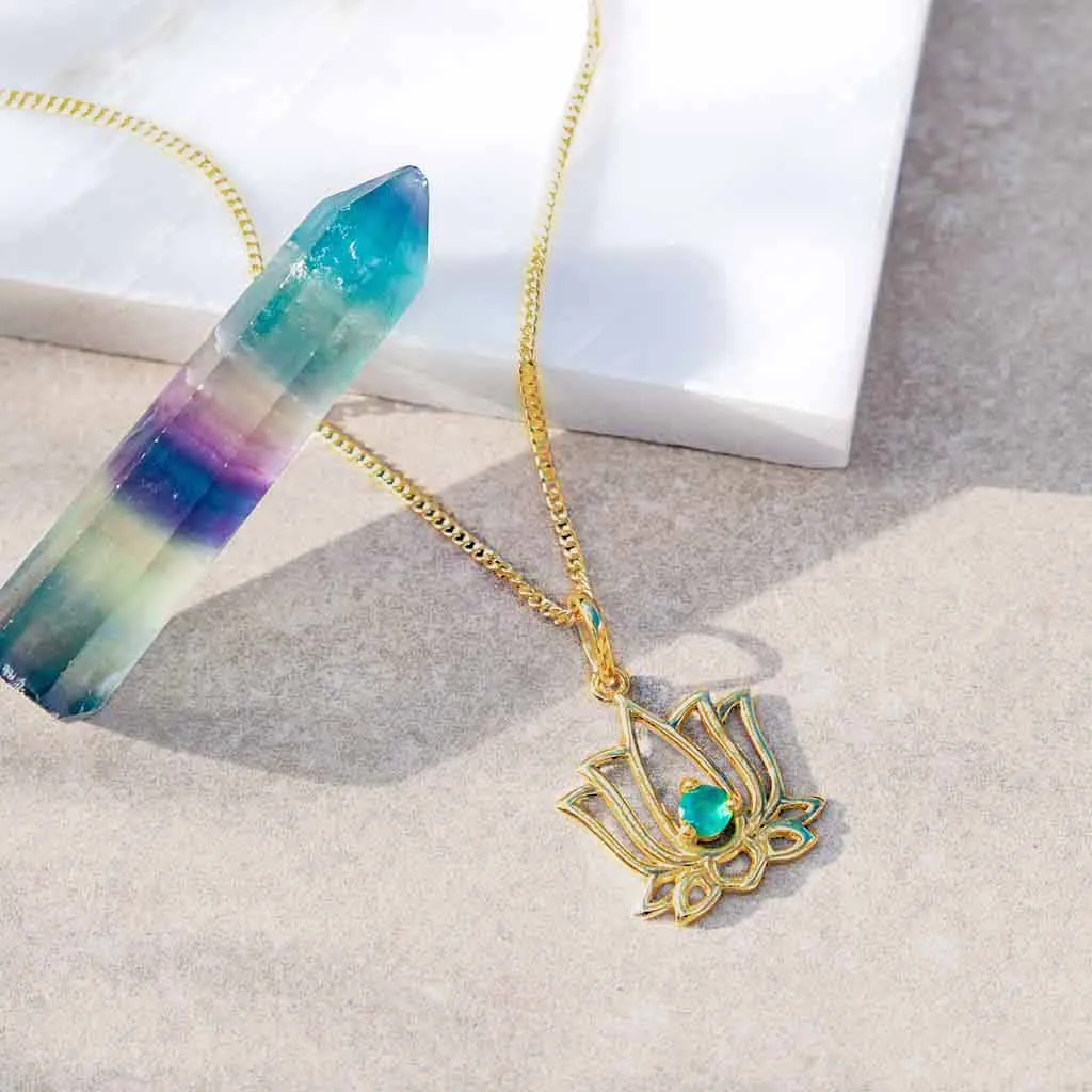 Lotus Flower Necklace - Gold