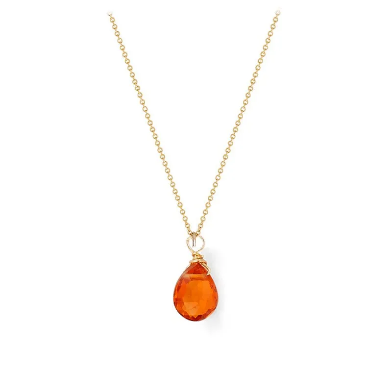 Mandarin Garnet Tear Drop
