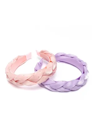 Plush Braid Headband - purple or pink