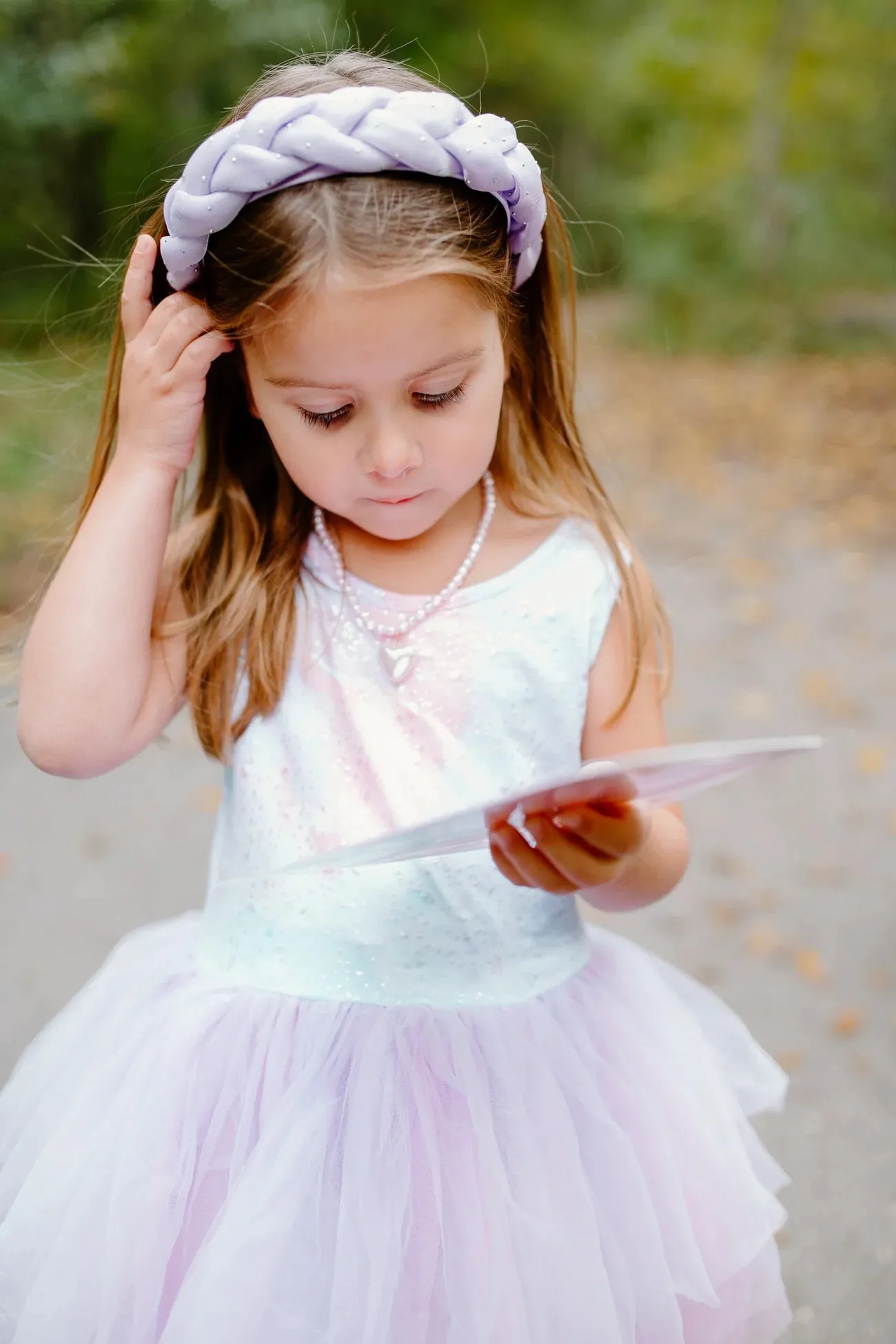 Plush Braid Headband - purple or pink
