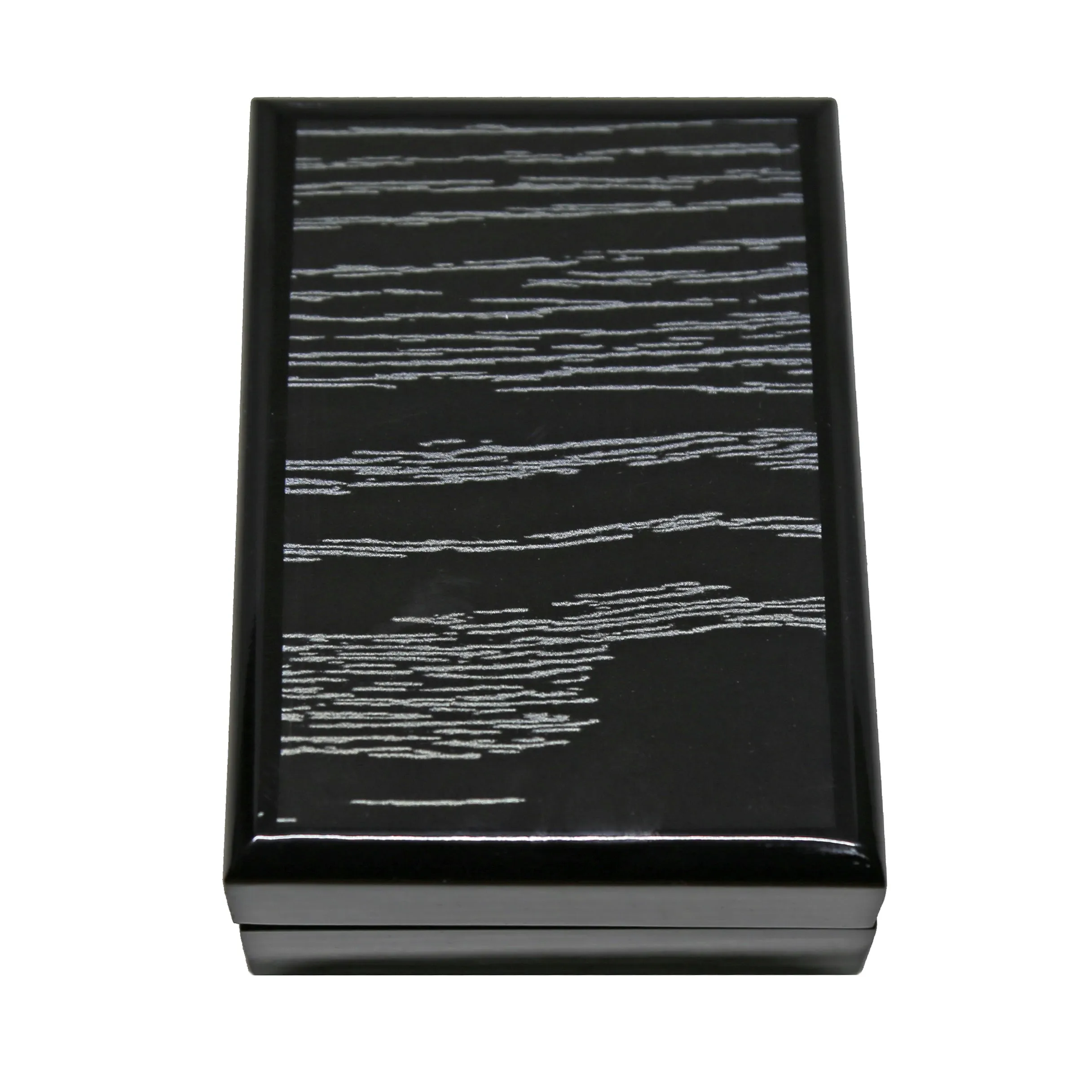 "Rodeo" Pendant Box in Black Wood Grain & Onyx Nabuka