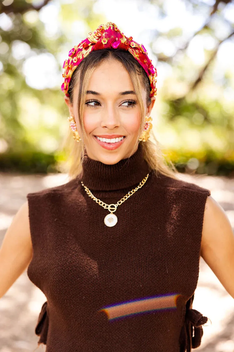 Red & Gold Brushstroke Headband
