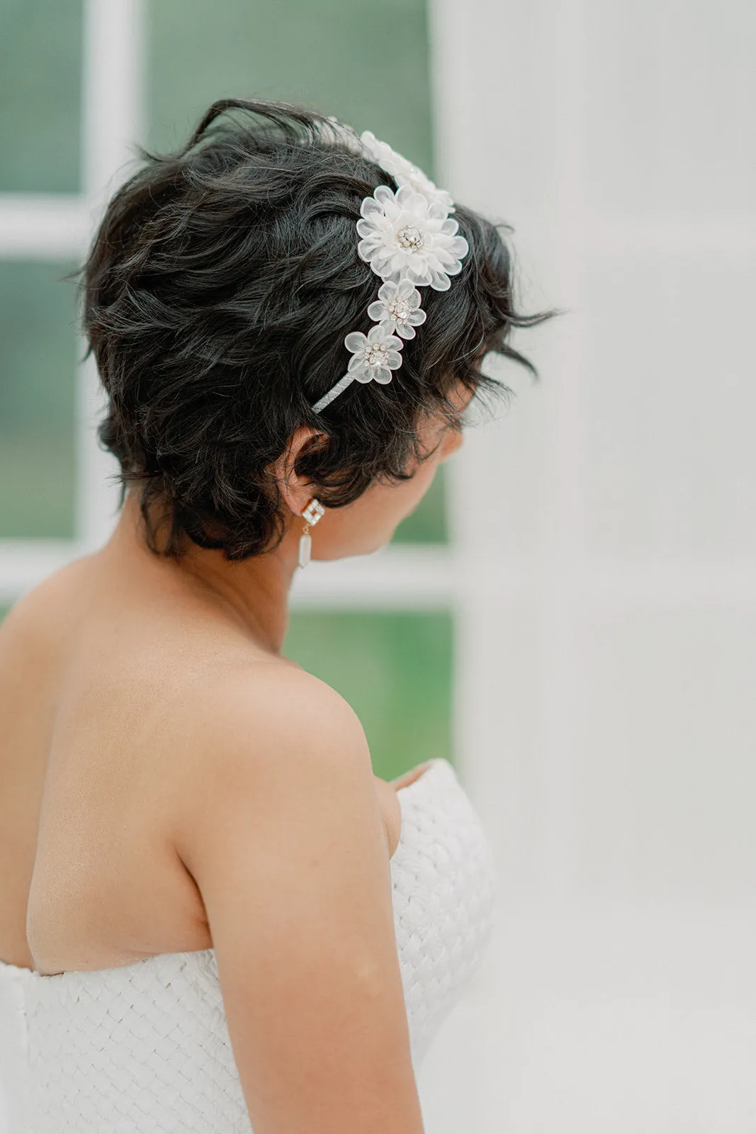 silk flowers headband BRIGIDA- 24043