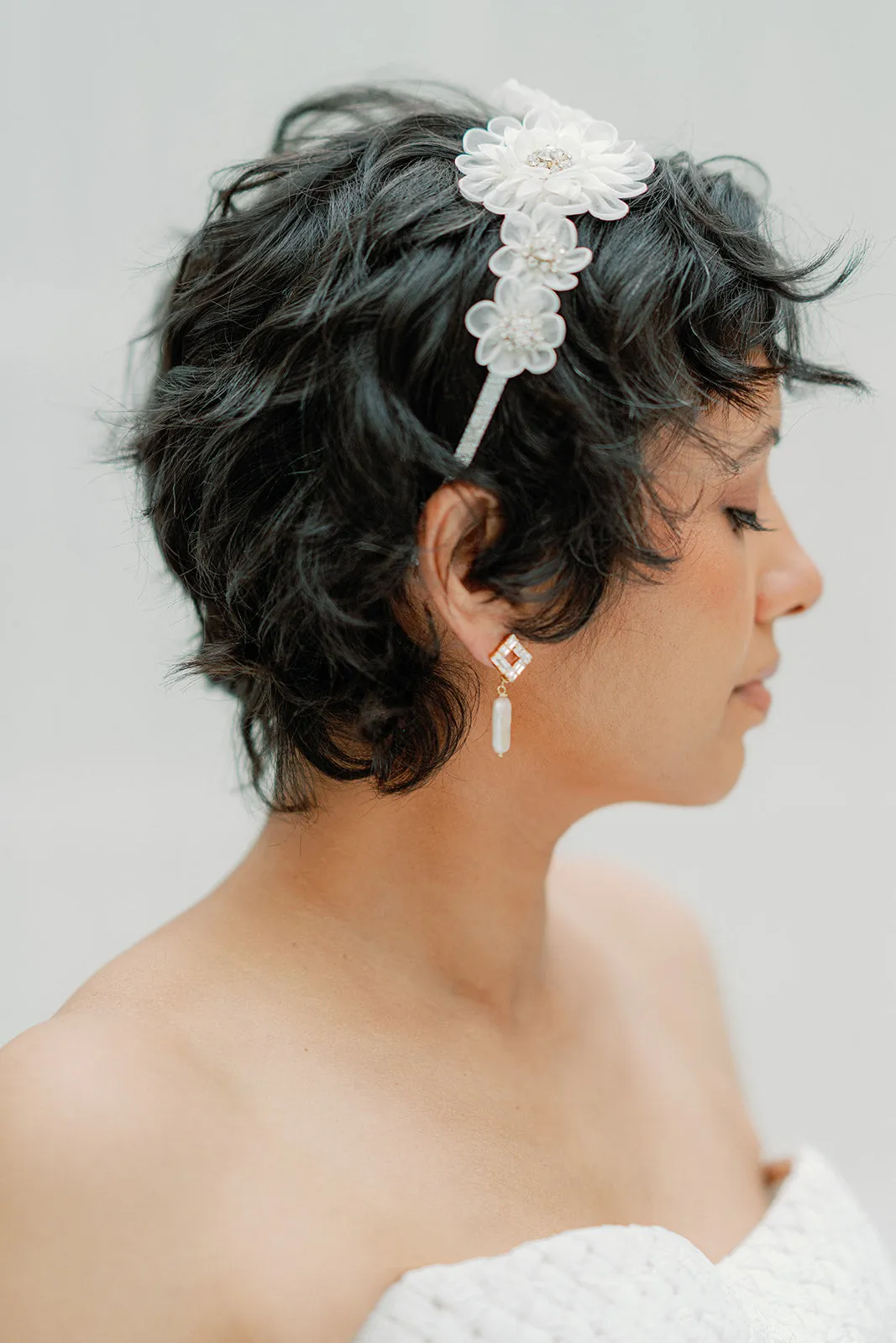 silk flowers headband BRIGIDA- 24043