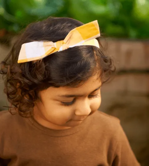 Small Bow Head Band Gingham