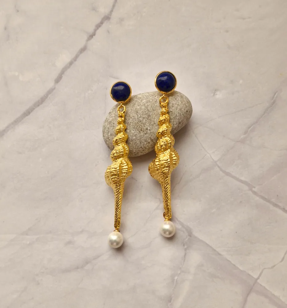 Spiral Shell Two Way Earrings