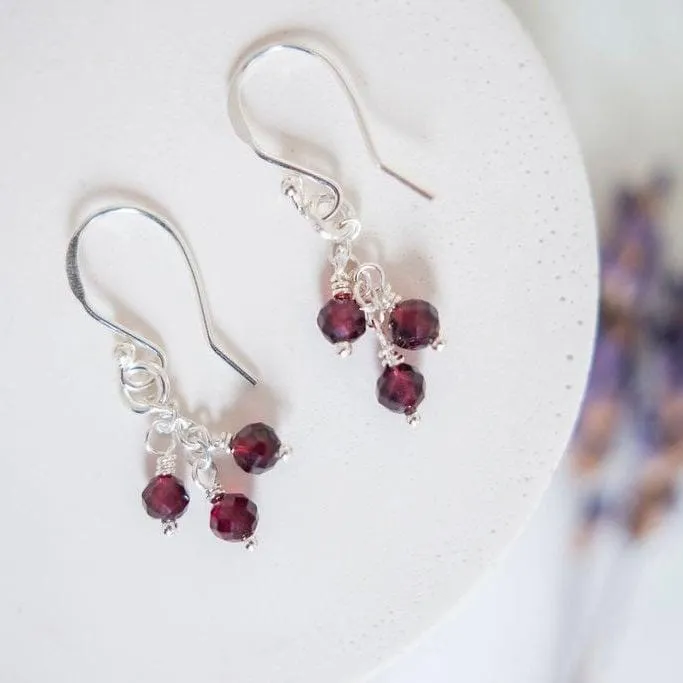 Sterling Silver Birthstone Earrings, Cascade Earrings