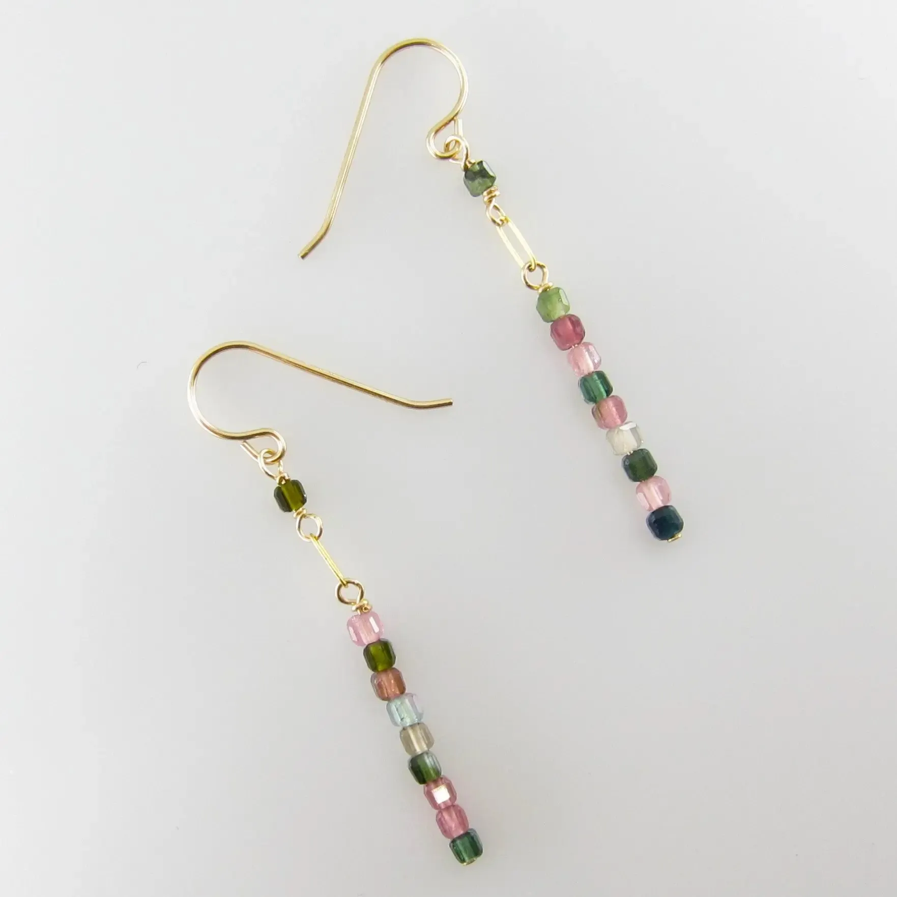 Watermelon Tourmaline Stack Earrings