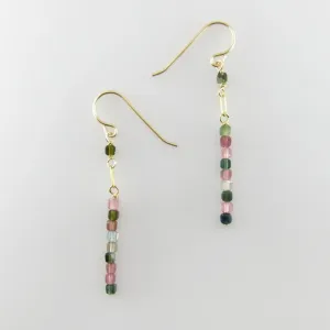 Watermelon Tourmaline Stack Earrings