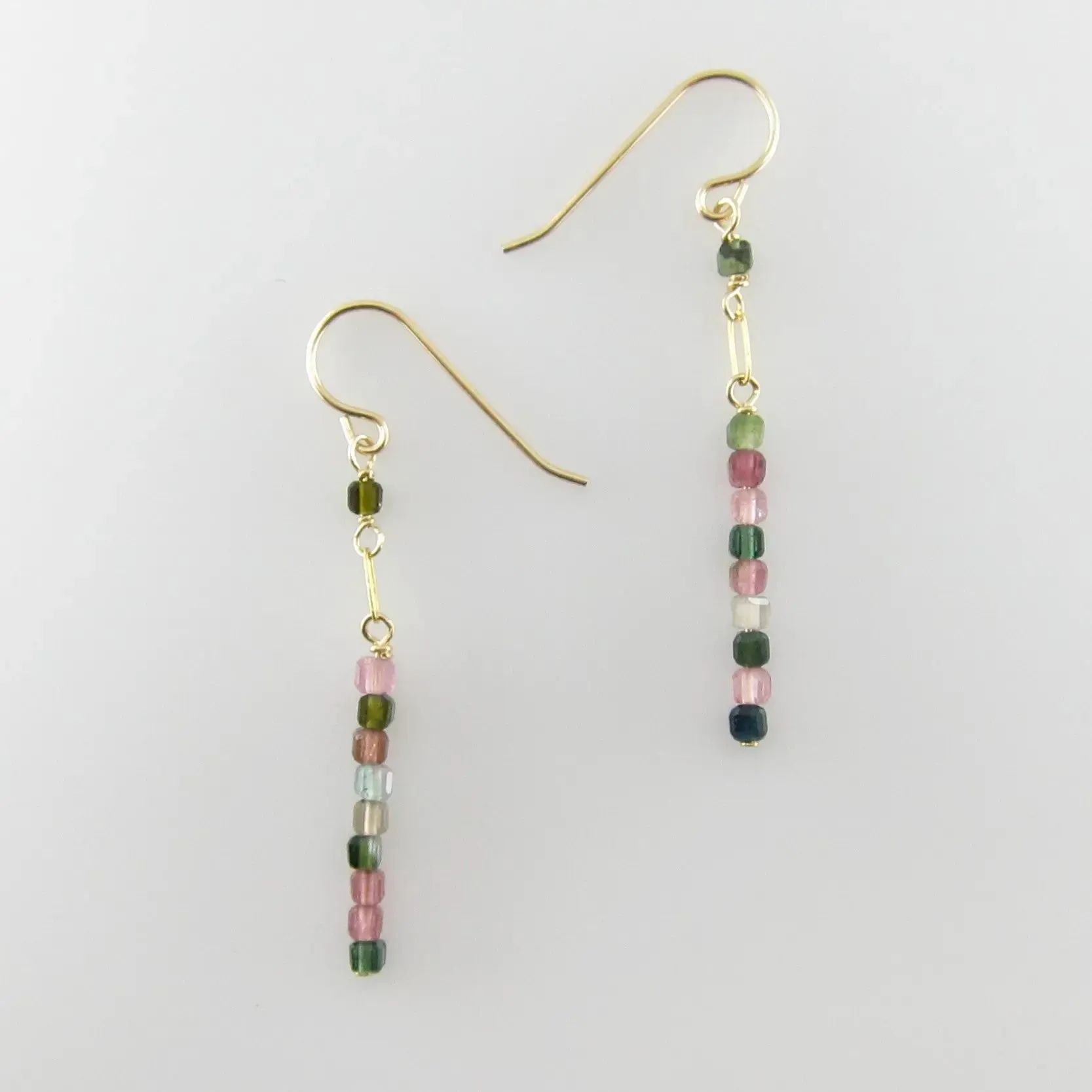 Watermelon Tourmaline Stack Earrings